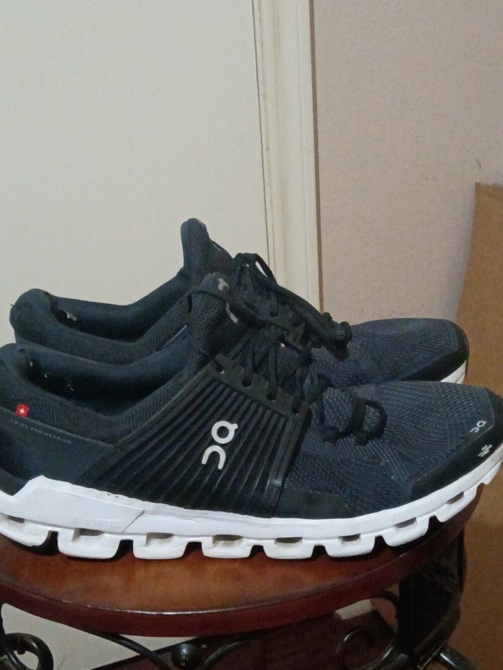 On Cloud Shoes Mens Size 12.5 Black CloudTec Swiss Engineering Running Sneakers